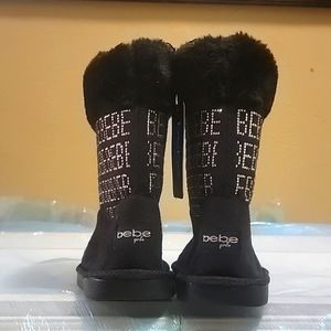 Bebe black kids boot slippers